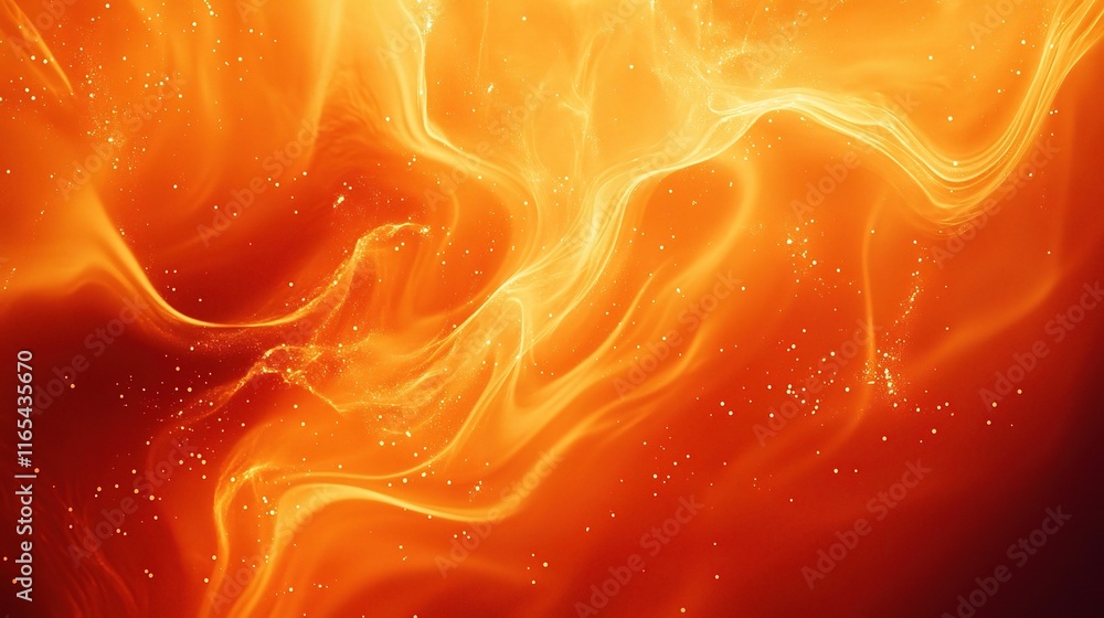 Poster abstract orange colorful background with dynamic flowing patterns