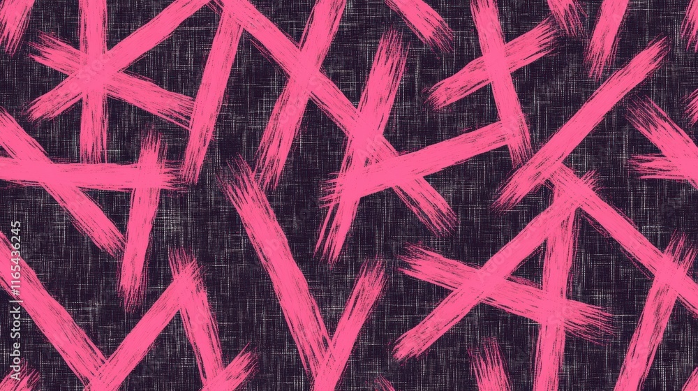 Poster Dynamic interplay of pink and black in an abstract pattern, creating a visually striking design.