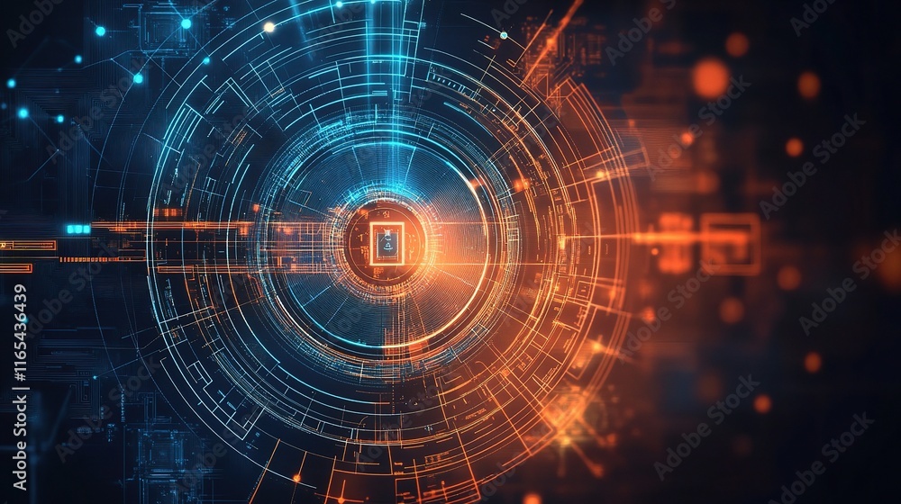 Poster futuristic abstract technology background with dynamic elements