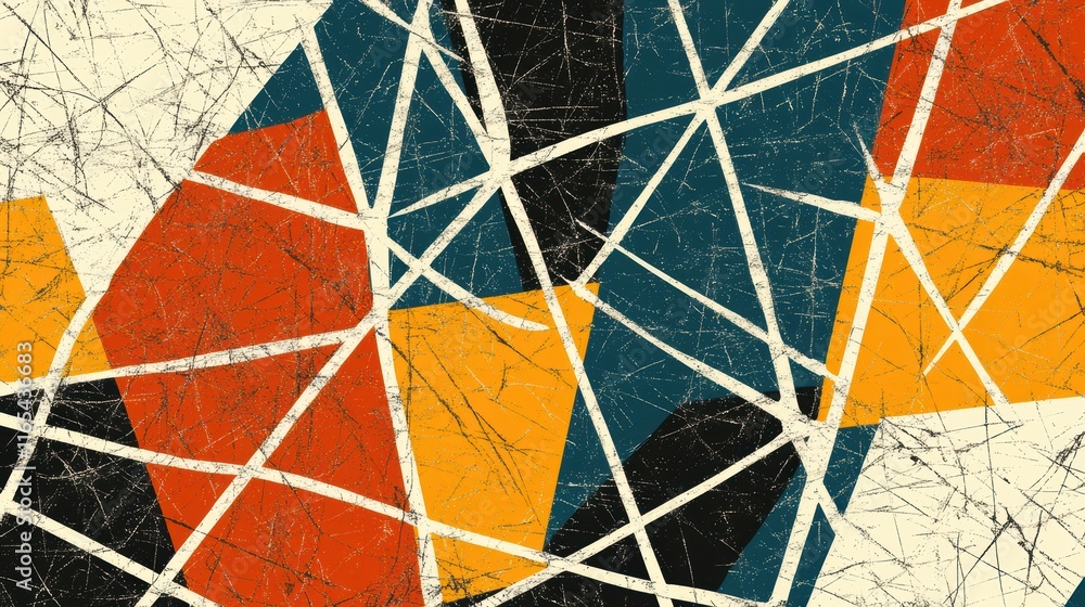 Poster colorful abstract background with a dynamic variety of shapes and visual textures