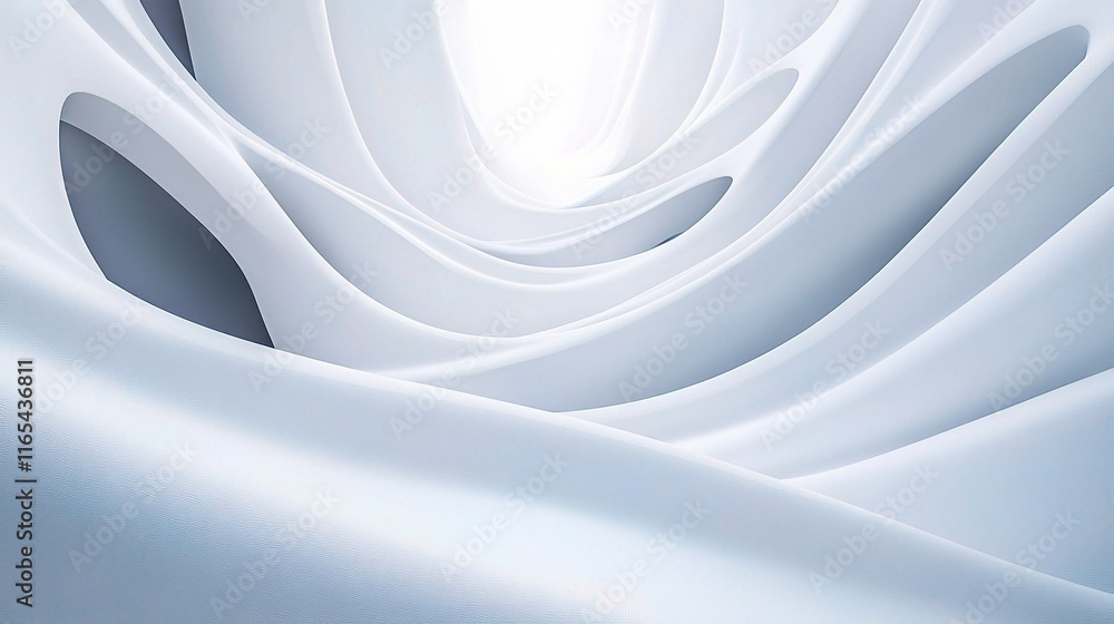 Poster white abstract waves background with flowing lines and soft curves