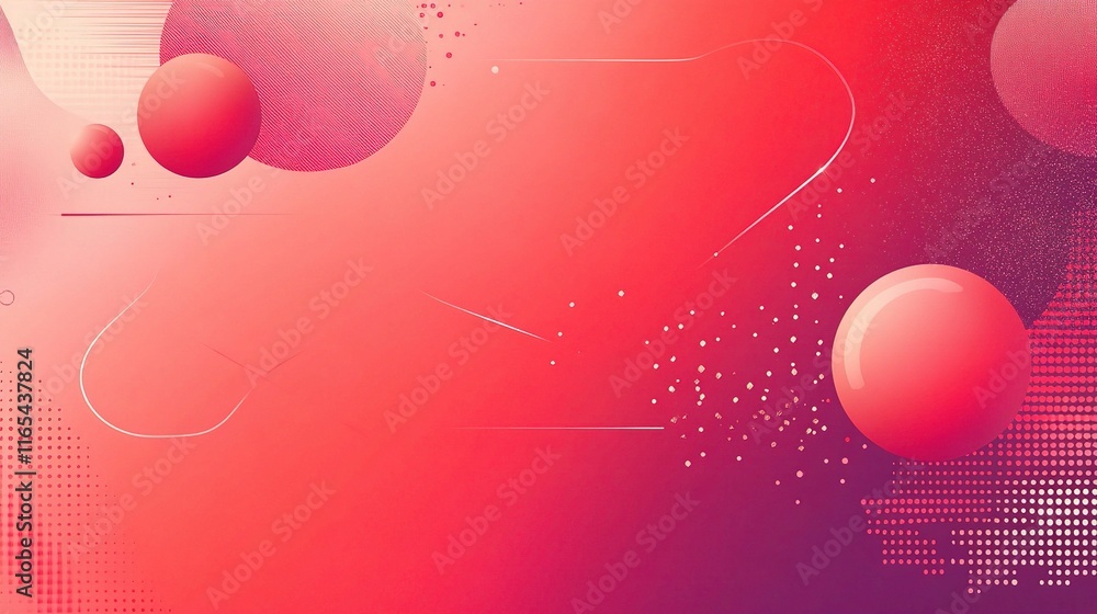 Poster dynamic red abstract banner with shapes and gradients
