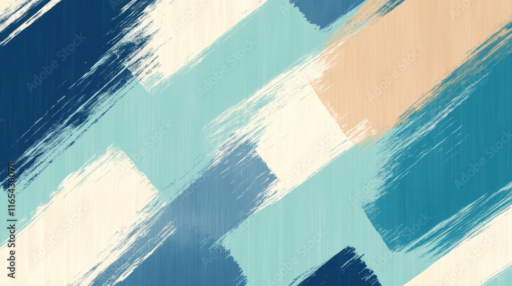 Poster dynamic diagonal stripes, abstract blue and beige background design for modern visual projects