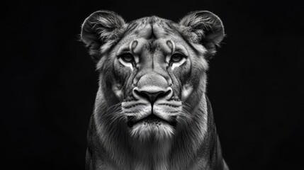 Obraz premium Lion in Black and White