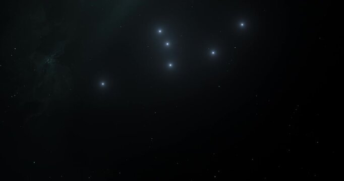 Andromeda constellation in the outer space