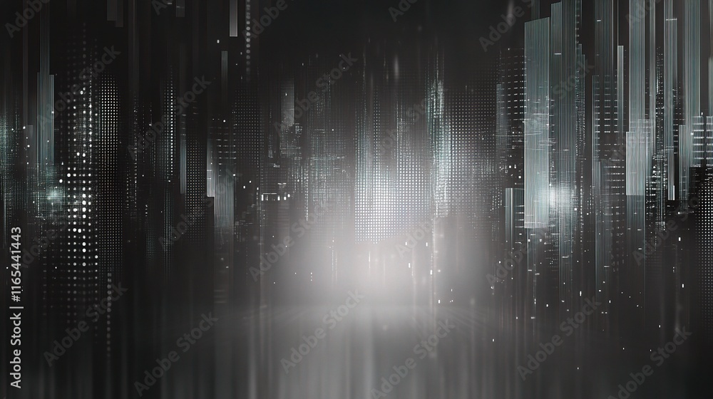 Poster abstract digital technology background with gray dots and light
