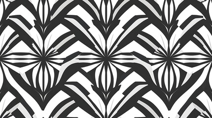 Monochromatic Art Deco Seamless Pattern 