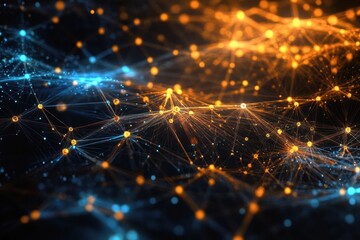 Obraz premium secure global network- with intricate patterns and interconnected nodes representing seamless flow of data and information- creating a sense of digital securit