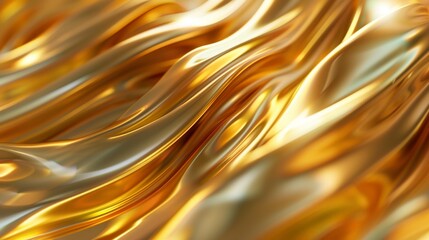 Smooth golden waves creating a luxurious and elegant abstract background, perfect for wallpapers, websites, or any design project needing a touch of opulence