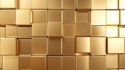 Abstract High-Tech Background with Metallic Square Blocks
