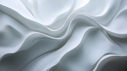 Obraz premium Smooth Abstract White Waves Background with Soft Curves