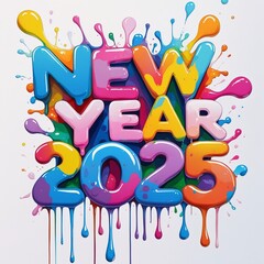 Fototapeta premium New Year 2025 text