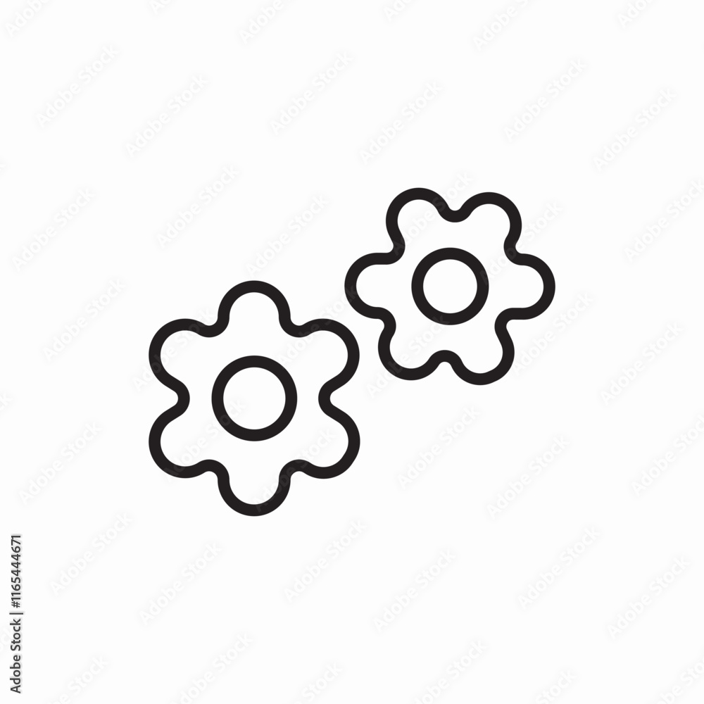 Poster settings gears configuration setup icon vector sign