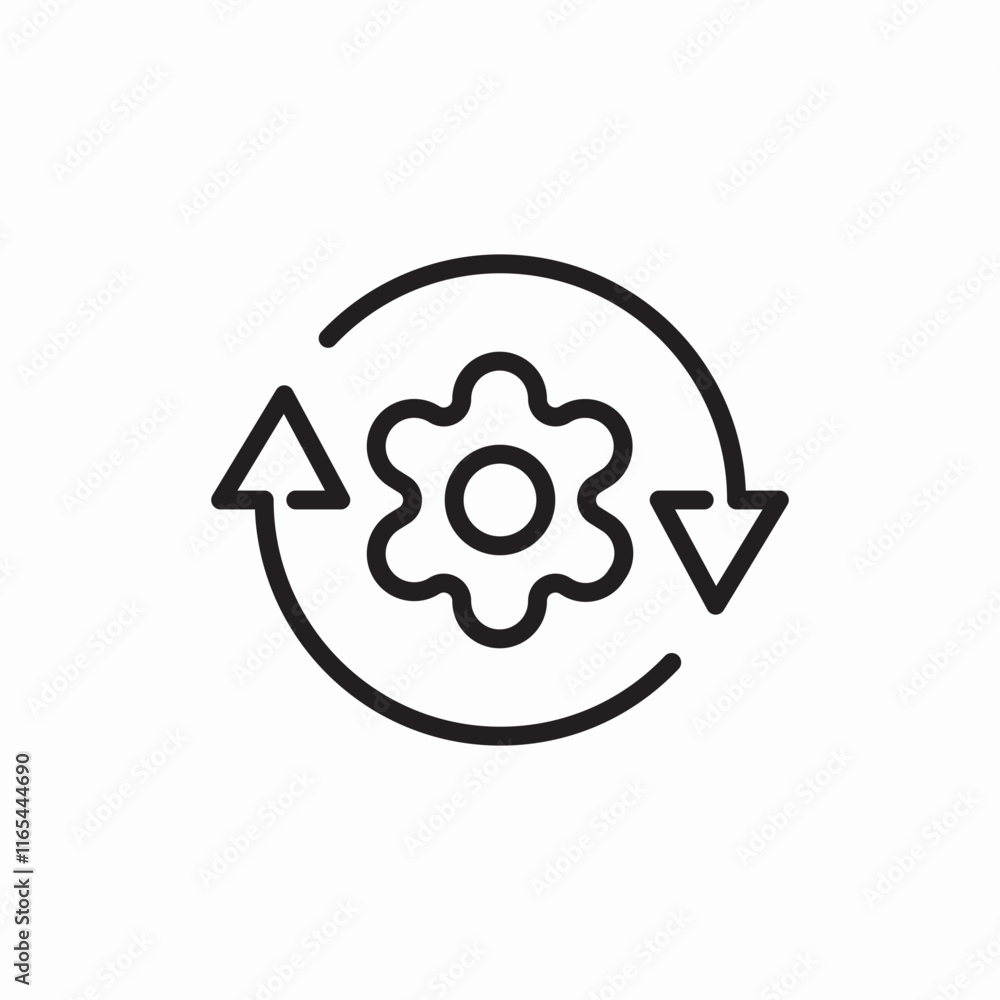 Poster process cycle workflow system icon vector sign