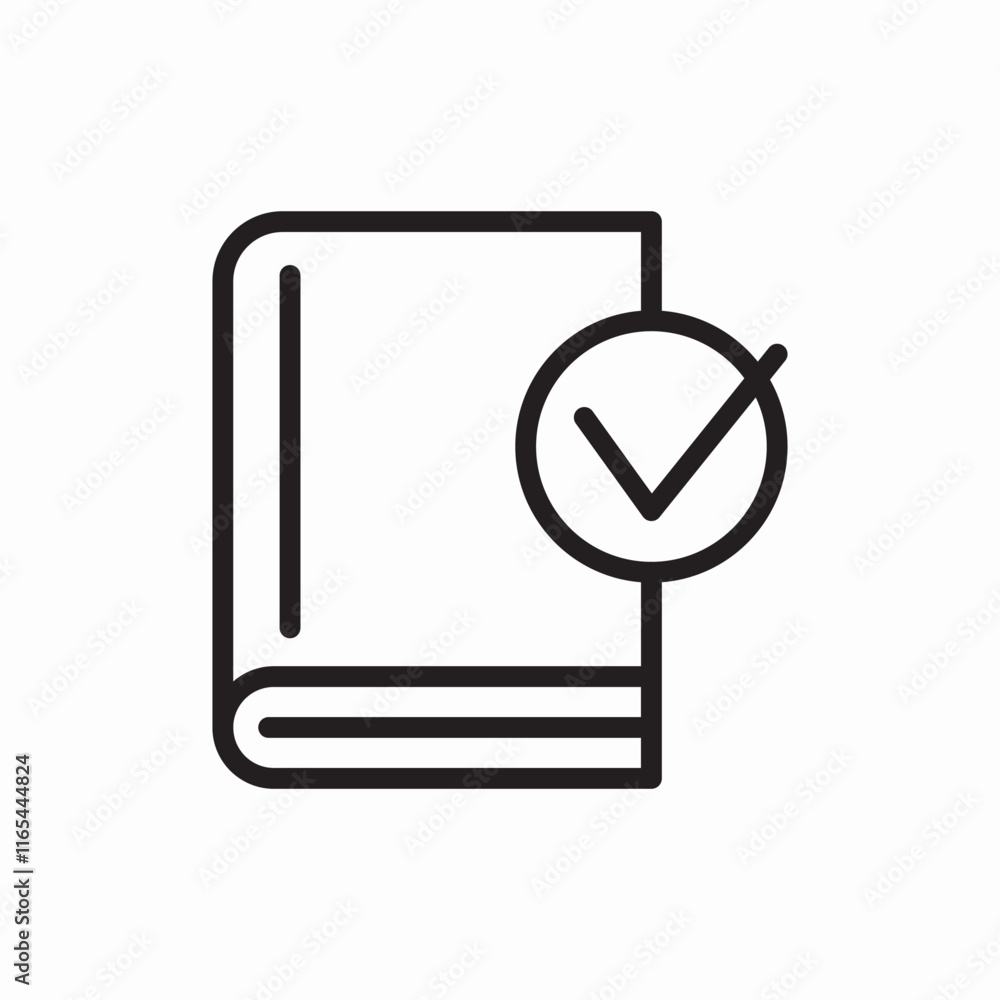 Poster document verification approved check icon vector sign