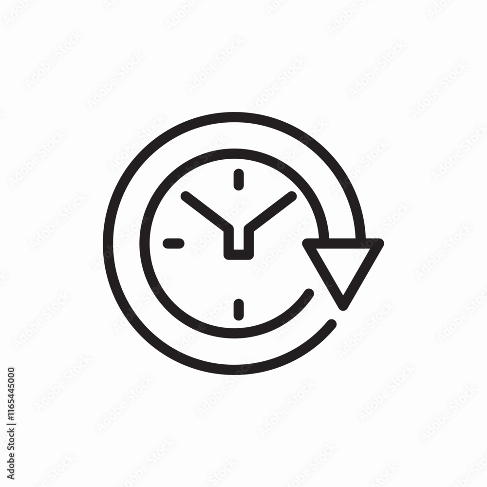 Poster time history refresh cycle icon vector sign