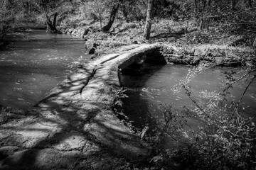 Bridge stone on a river