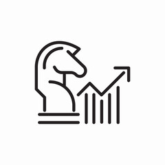 Business growth chess arrow icon vector sign
