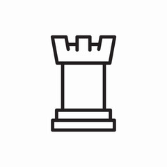 Chess strategy rook tower icon vector sign
