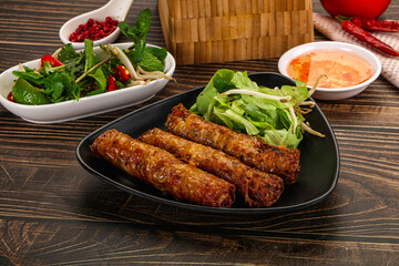 Fried Vietnamese spring roll with special sauce