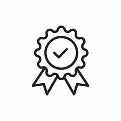 Quality assurance medal badge icon vector sign
