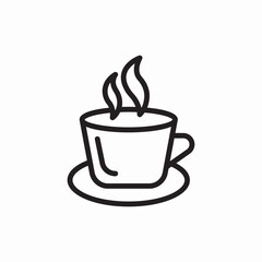 Coffee break hot cup icon vector sign
