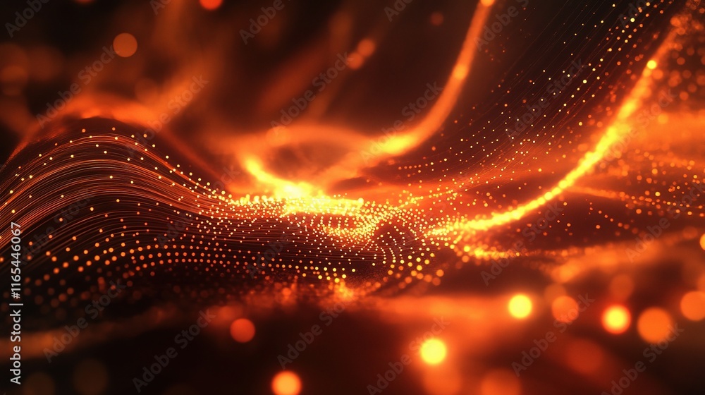 Poster abstract creative digital background with wave lines and dots