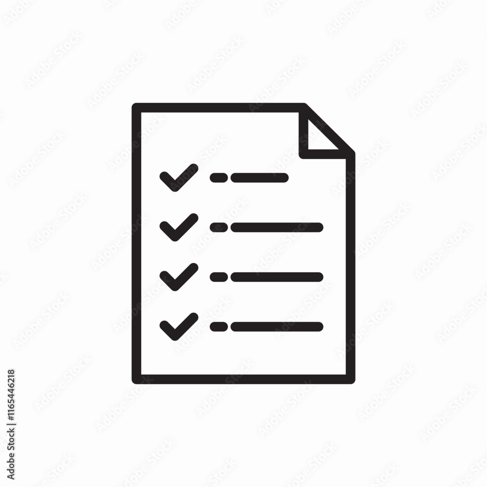 Poster checklist task completion verification icon vector sign