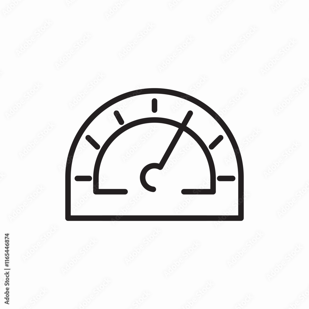Poster performance meter dashboard gauge icon vector sign