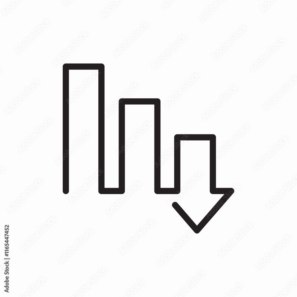Poster decreasing graph statistics analysis icon vector sign