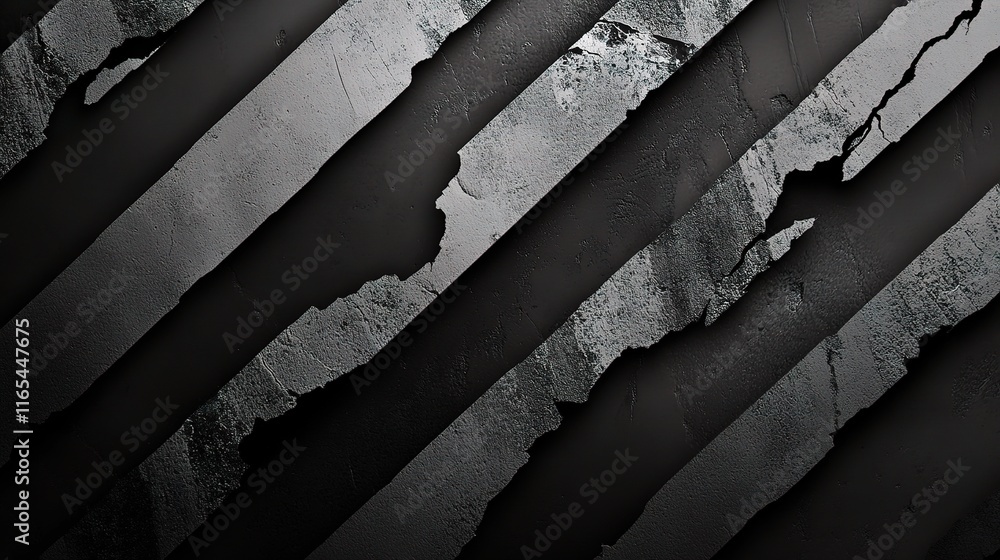 Poster Striped Torn Background with Dynamic Lines and Textures