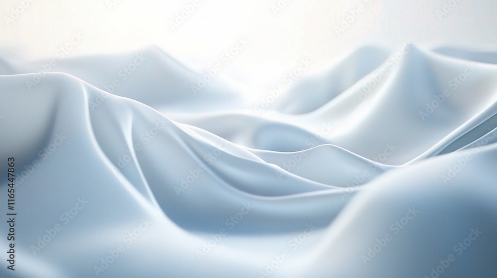 Poster smooth white abstract waves on soft background with curved patterns