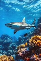 Shark on Coral Reef