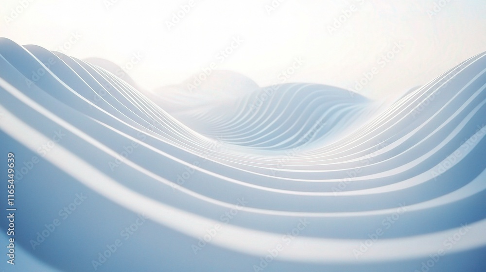 Poster abstract white waves background with flowing lines for design use