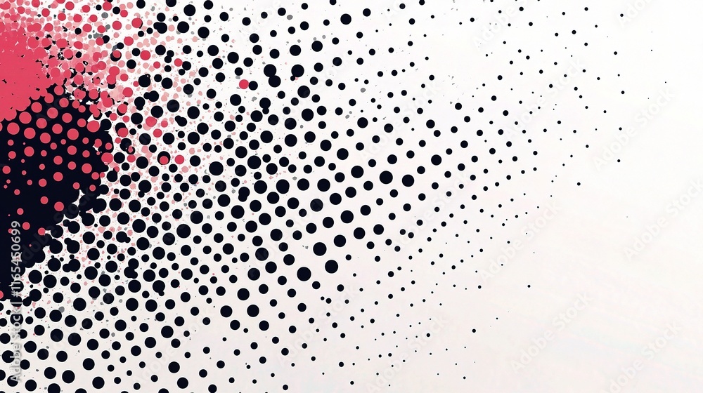 Poster varying dots in different colors creating a unique background design
