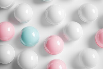White and Pink Balls on White Surface