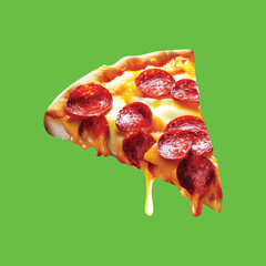 Pizza Slice green screen background