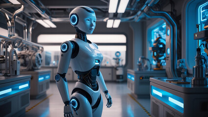 AI robot in the lab