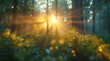 Obraz premium sunset in the forest