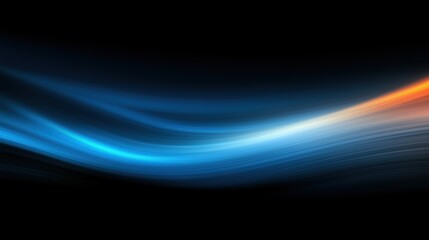 Fototapeta premium Abstract blue and orange light waves on black background. Modern futuristic design for digital themes