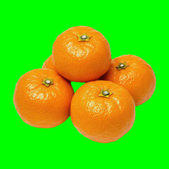 oranges on Green Screen background