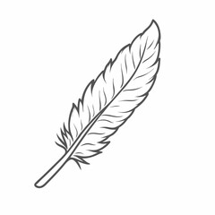 Elegant Feather Illustration – Minimalist Black and White Design