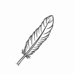 Elegant Feather Illustration – Minimalist Black and White Design