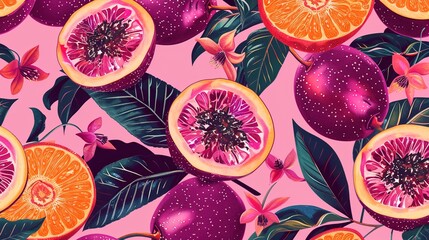 passionfruit seamless pattern wallpaper