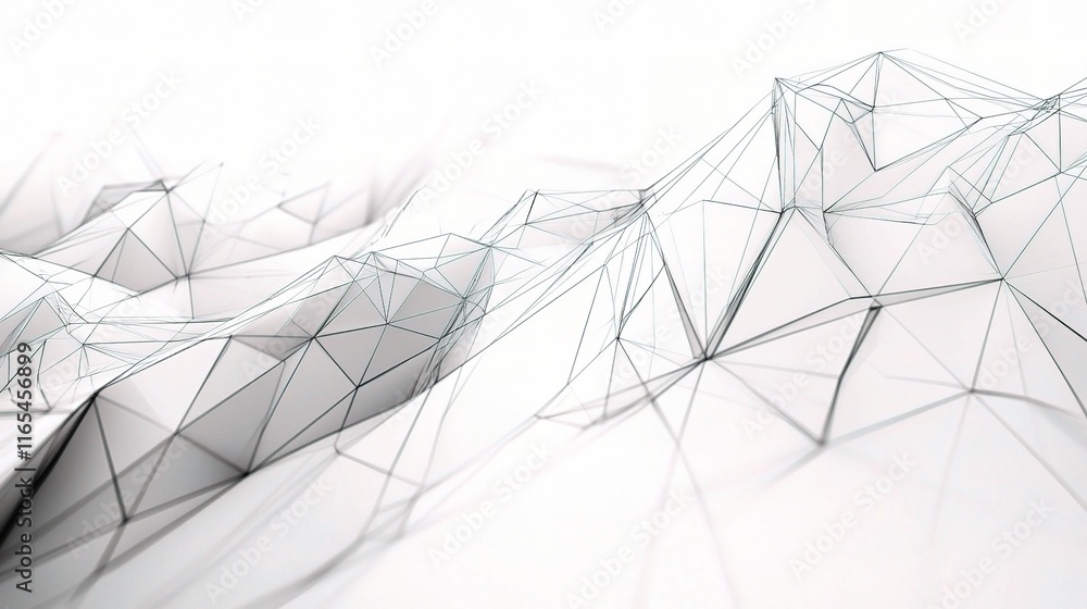 Poster geometric abstract technology mesh lines in polygonal design