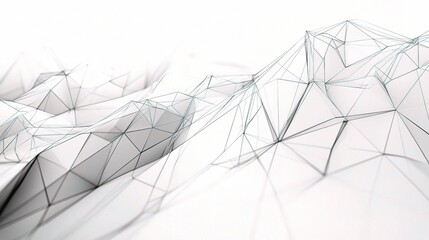 Geometric Abstract Technology Mesh Lines in Polygonal Design