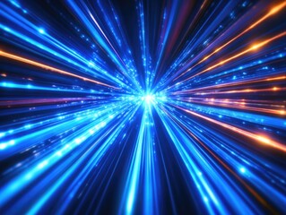 Blue Orange Starburst Background
