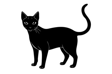 tonkinese cat black silhouette vector, Simple silhouette Design vector icon with white background