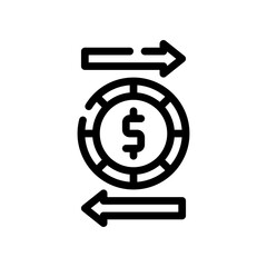 money transfer line icon