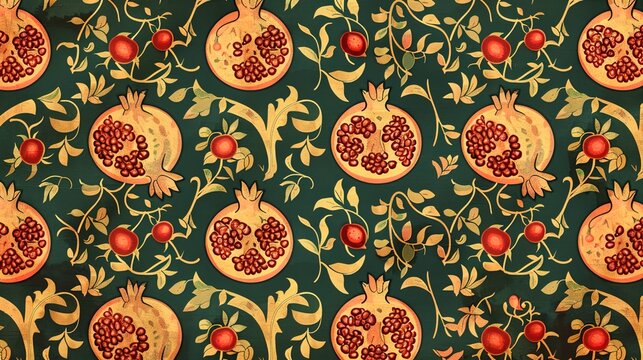 pomegranate seamless pattern wallpaper